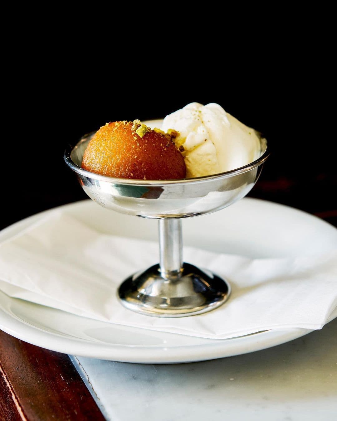 Gulab Jamun (1pc) & One scoop of Icecream